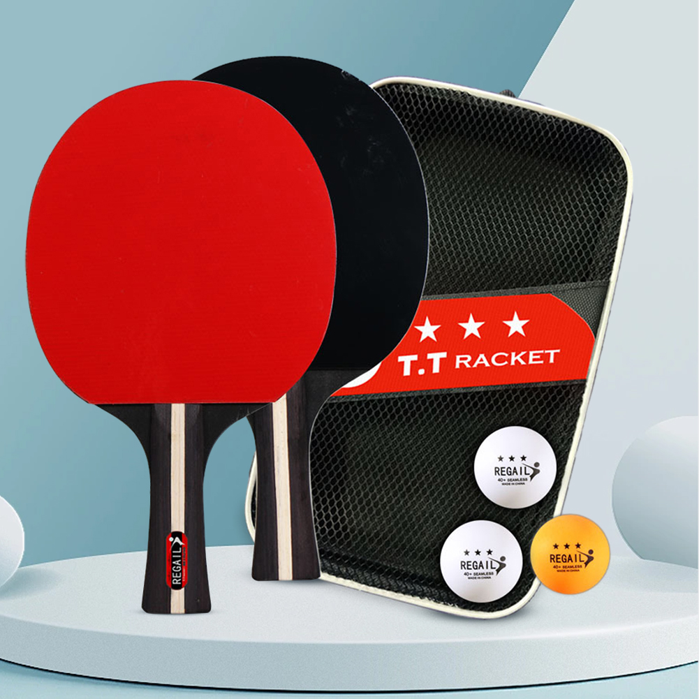 Ping Pong Ball Set - 卓球ラケット2本＆ボール3個、プロ仕様2人用卓球パドルセット、トーナメントプレイ用バッグ付き