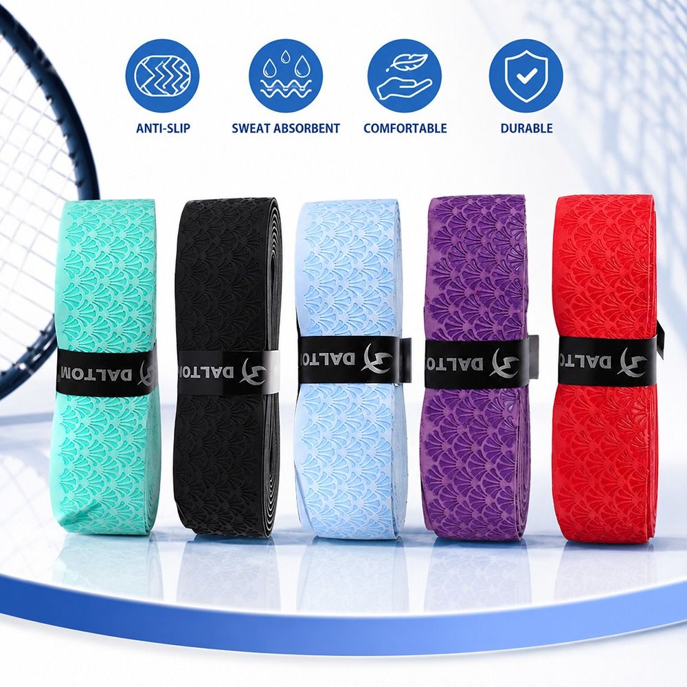 Badminton Racket Carbon - 2M バドミントンハンドルラップテープ エンボス加工PUテニスラケットグリップテープ 滑り止め吸汗性バドミントンラケットグリップラップ