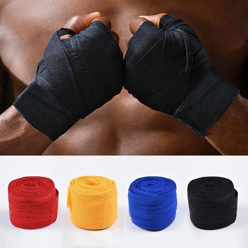 Boxing Glove Set - 3 メートル/5 メートルボクシング包帯ラップ綿スポーツストラップテコンドーハンドグローブラップ戦闘保護ベルトボクシングハンドラップ男性女性用