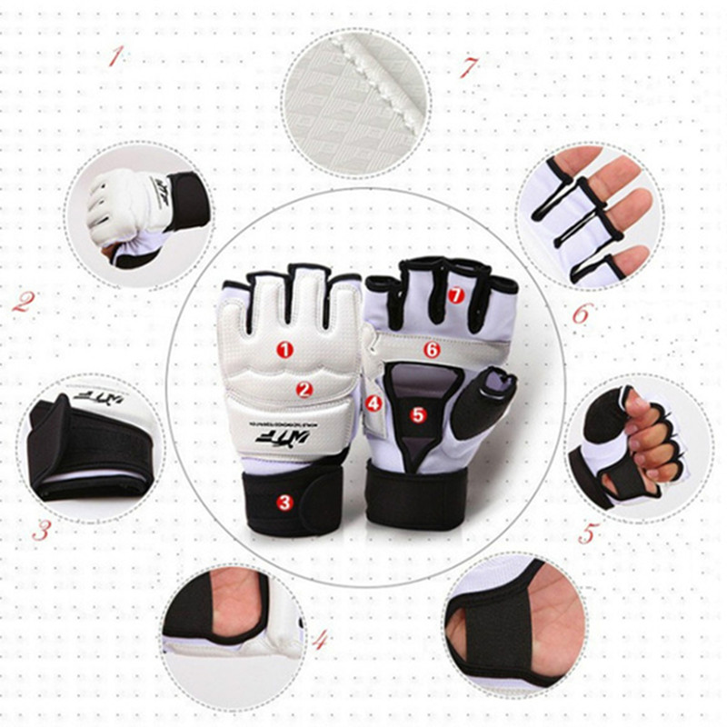 Boxing Glove Set - Gingpai-高品質のテコンドー,ハンドプロテクター,戦うためのシリコンパッド,ボクシング,ムエタイ,黒と白の機器