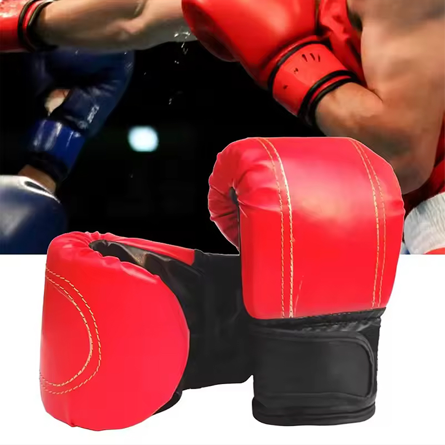 Boxing Glove Set - 1 ペアのボクシンググローブ大人男性女性ユニセックストレーニングファイティング PU レザースポーツ保護手袋