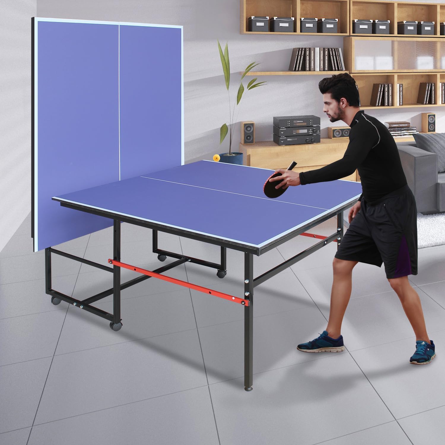 8フィートのポータブル卓球台、大人とティーン向けのプロ仕様ゲ - Ping Pong Ball Set のレビューと価格