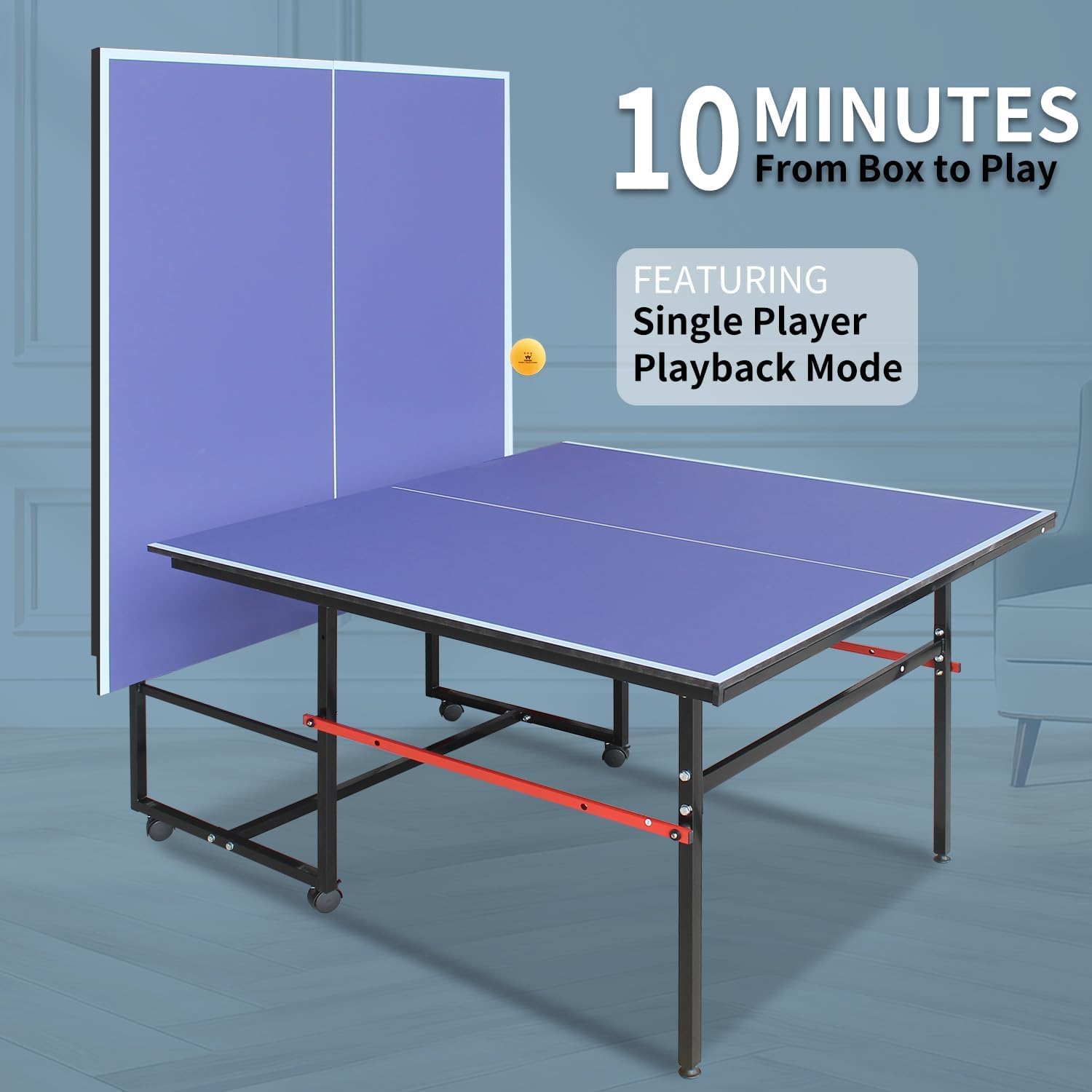 8フィートのポータブル卓球台、大人とティーン向けのプロ仕様ゲ - Ping Pong Ball Set のレビューと価格