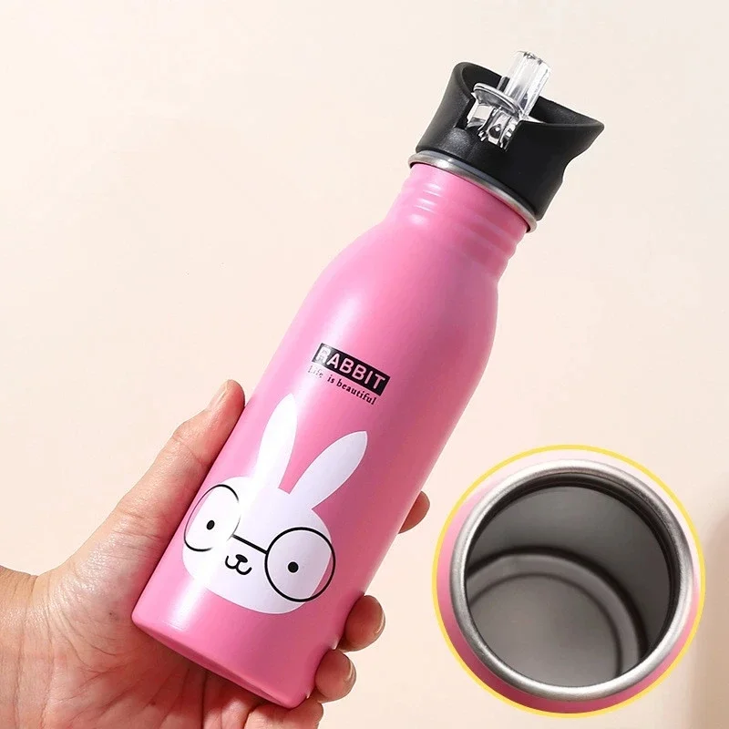 500ML ステンレス鋼製ウォーターボトル ストロー付き か - Sports Equipment 7 Year Old のレビューと価格