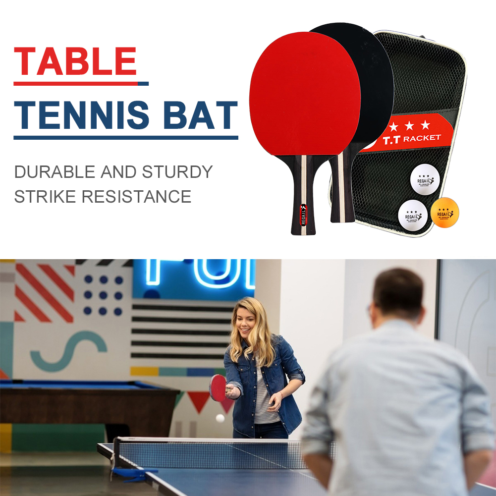 卓球ラケット2本＆ボール3個セット ピンポンラケットセット  - Ping Pong Ball Set のレビューと価格