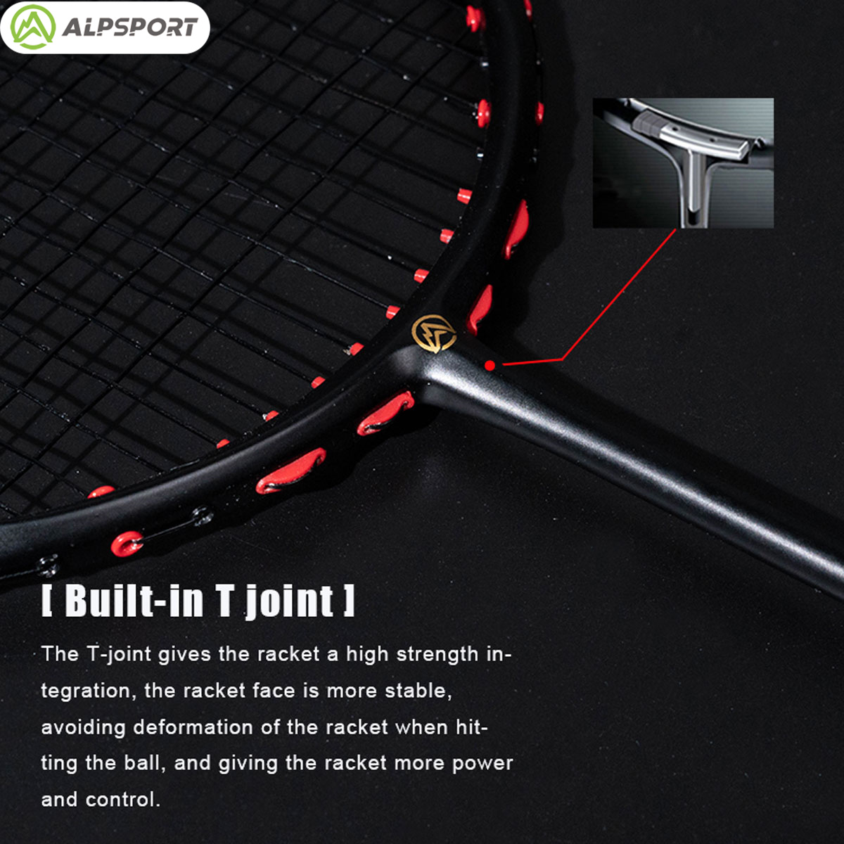 Alpsport MH-V5 5U 75g ウェービー リー - Badminton Racket Carbon のレビューと価格